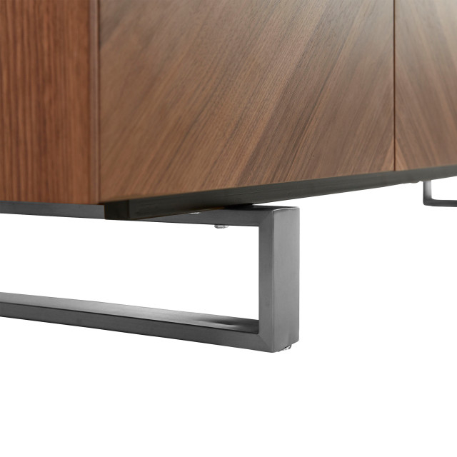 Alvarado 79&amp;quot; Sideboard, American Walnut With Brushed Stainless Steel ... regarding Alvarado Sideboard, Walnut With Brushed Stainless Steel Legs
