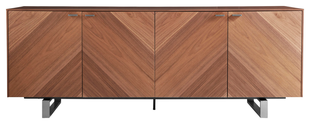 Unveiling the Craftsmanship Behind the Alvarado Sideboard Walnut with Brushed Stainless Steel