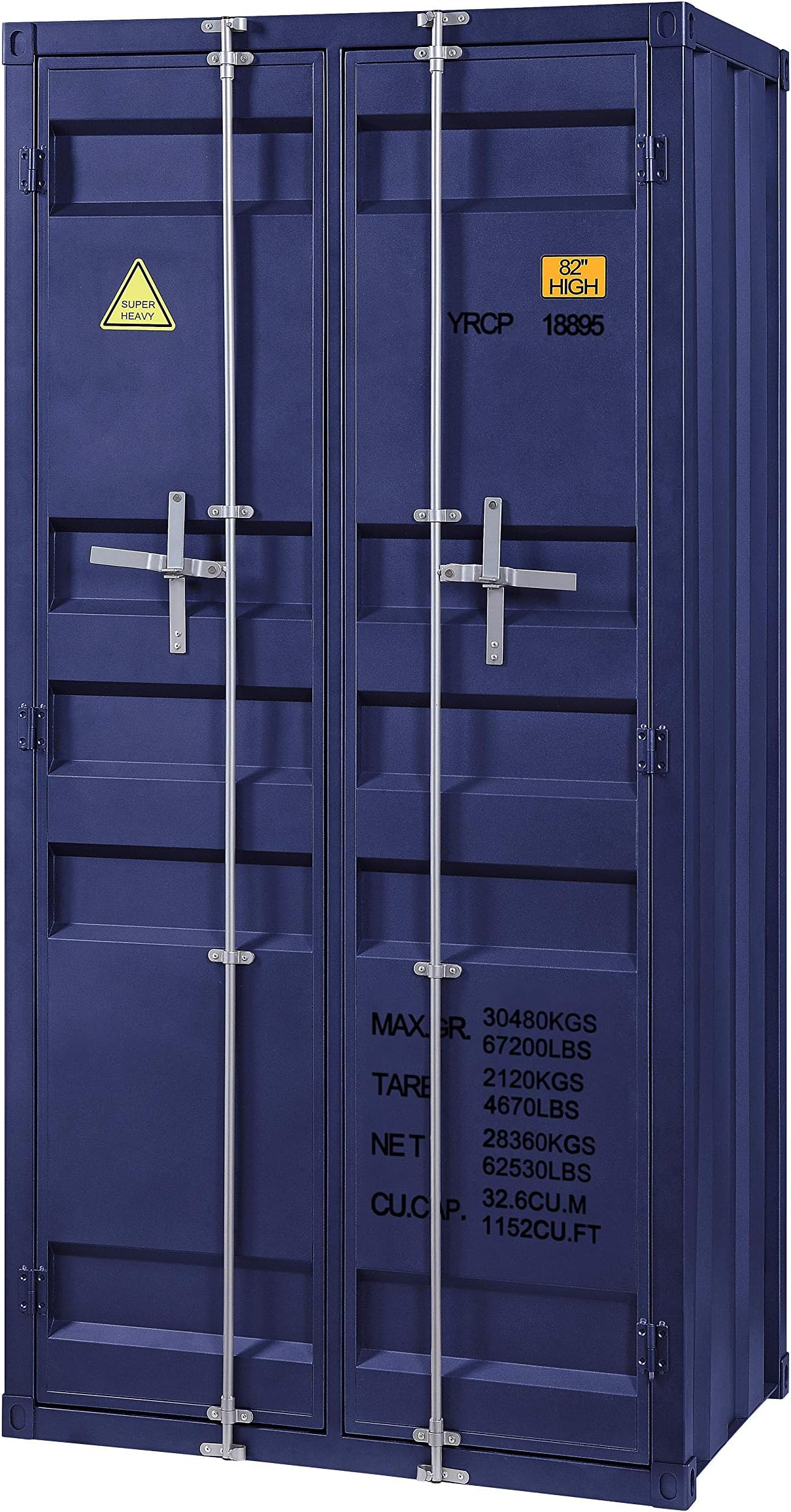 Amazon.com: Acme Cargo Wardrobe Armoire With 1 Door In Gunmetal : Home ... with regard to Acme Cargo Wardrobe With 1 Door, Gunmetal
