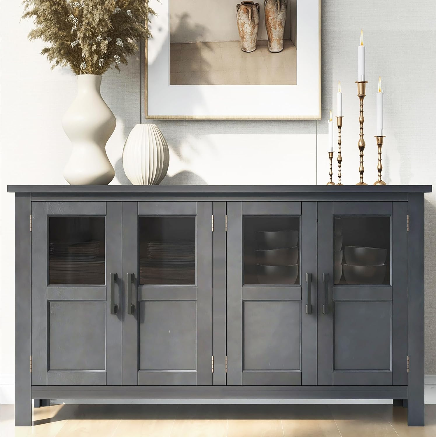 Amazon.com - Amposei Traditional Sideboard Buffet 51-Inch Wood Console ... throughout Finding the Perfect Fit How to Choose an 80&amp;amp;quot; Sideboard Buffet