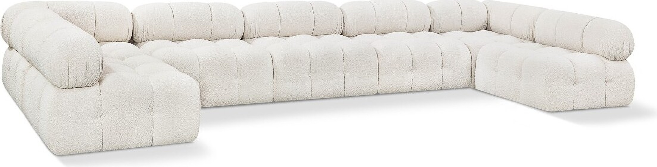Ames Boucle Fabric Modular Sectional In Cream By Meridian | 1Stopbedrooms throughout The Ultimate Guide to the Ames Boucle Sectional Choosing, Arranging, and Caring for Your Investment