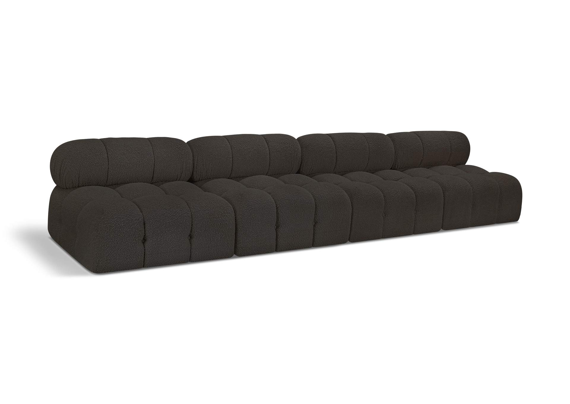 Ames Brown Boucle Fabric Modular Sofa intended for Ames Boucle Sectionals A Guide to Dimensions and Room Planning