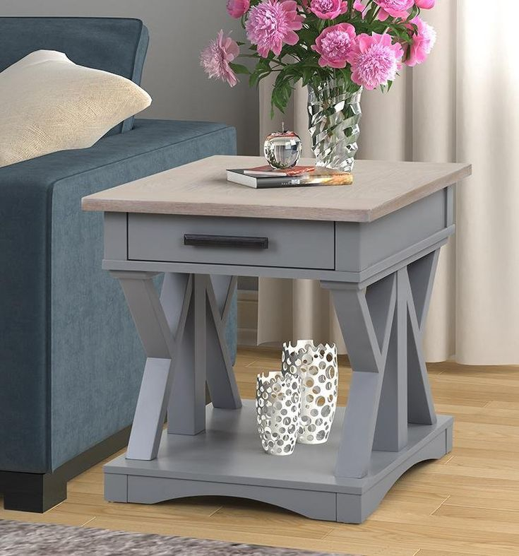 Amy Dove Gray End Table With Drawer | Rc Willey | End Tables, End ... intended for Choosing the Perfect Amy Collection Coffee Table in Dove Gray Design Considerations and Tips
