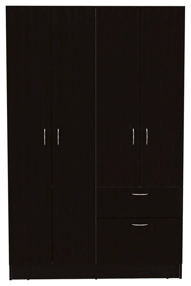 Atlin Designs 5-Shelf Modern Wood Bedroom Armoire In Black/White ... regarding Maximizing Space Practicality with a Modern Wood Bedroom Armoire