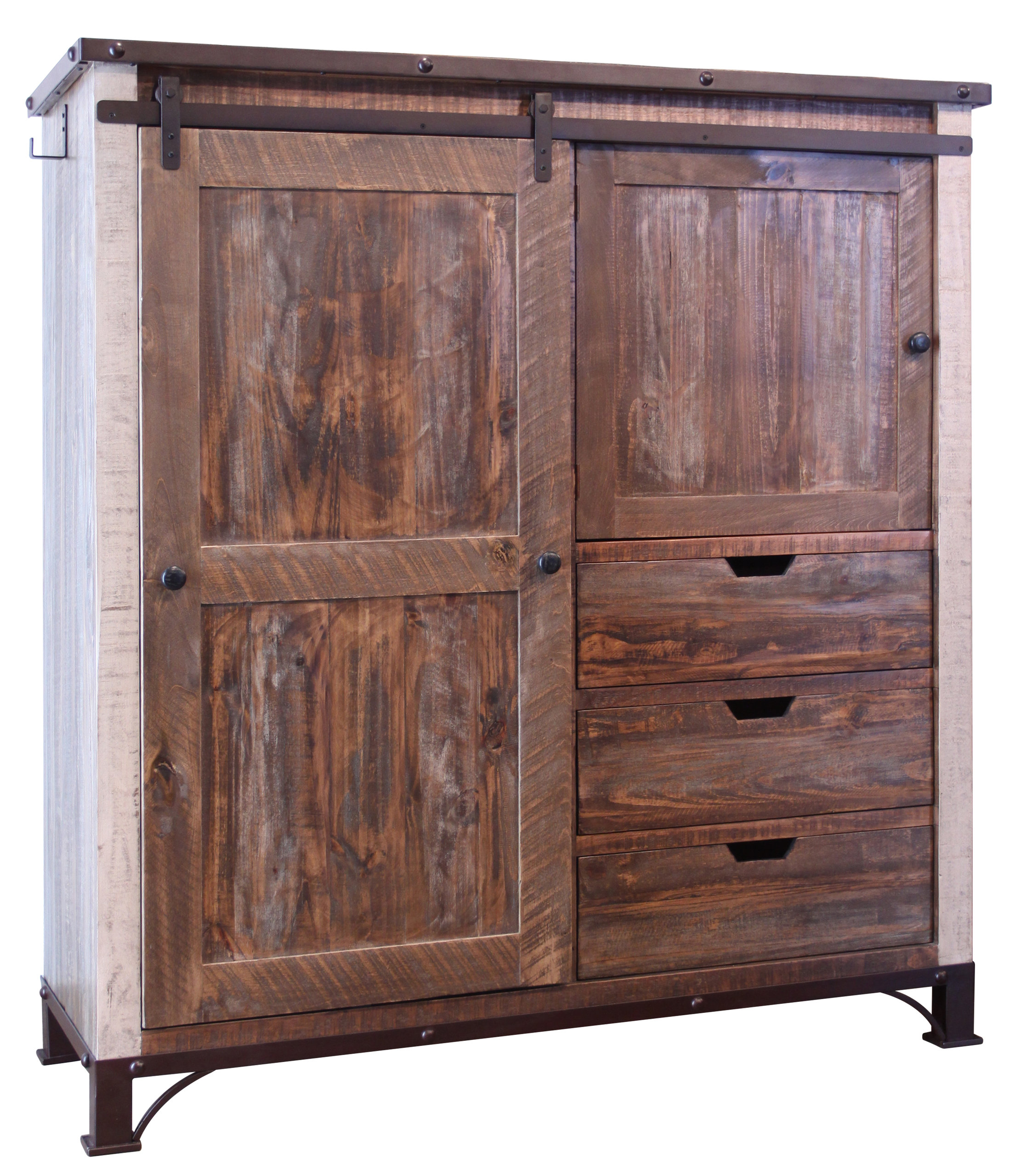Bayshore Rustic Farmhouse-Style Armoire Gentleman&amp;#039;s Chest - Farmhouse ... inside How to Choose the Perfect Bayshore Armoire in a Multicolored Palette