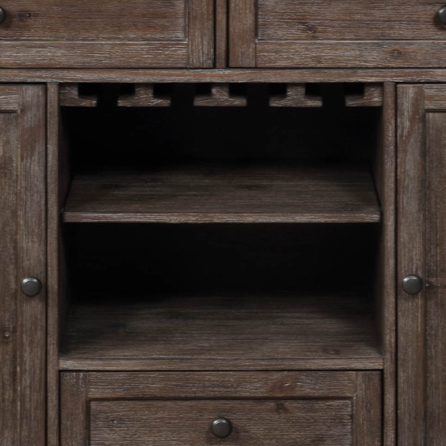 Benzara Bm224618 3 Drawers Wooden Server, 2 Cabinets And Open ... regarding Assembling and Maintaining Your Benzara BM233807 A Practical Guide