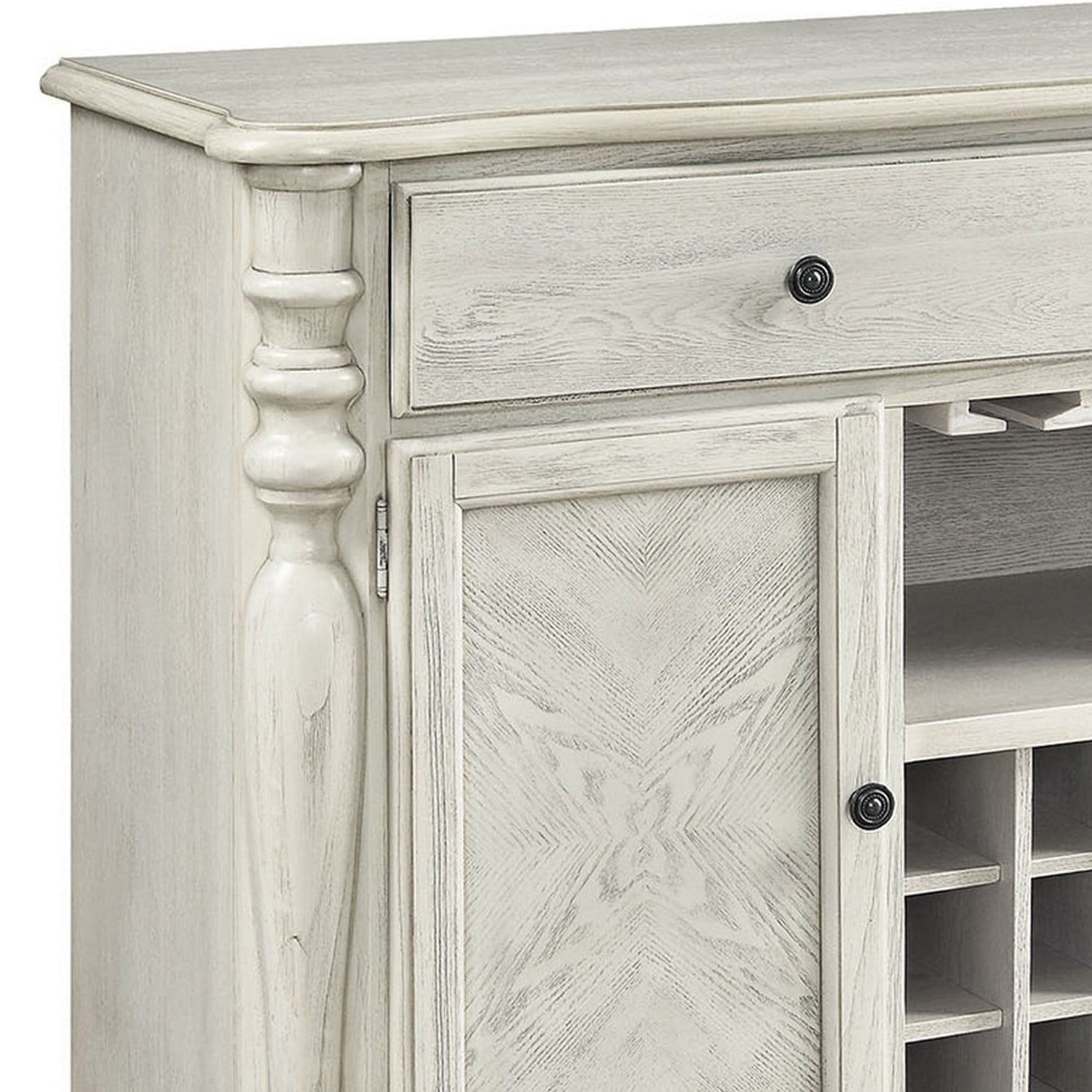 Benzara Transitional Style Wooden Server With Side Door Cabinets And 2 ... in Comparing Marble Top Servers Is the Benzara BM186219 the Right Choice