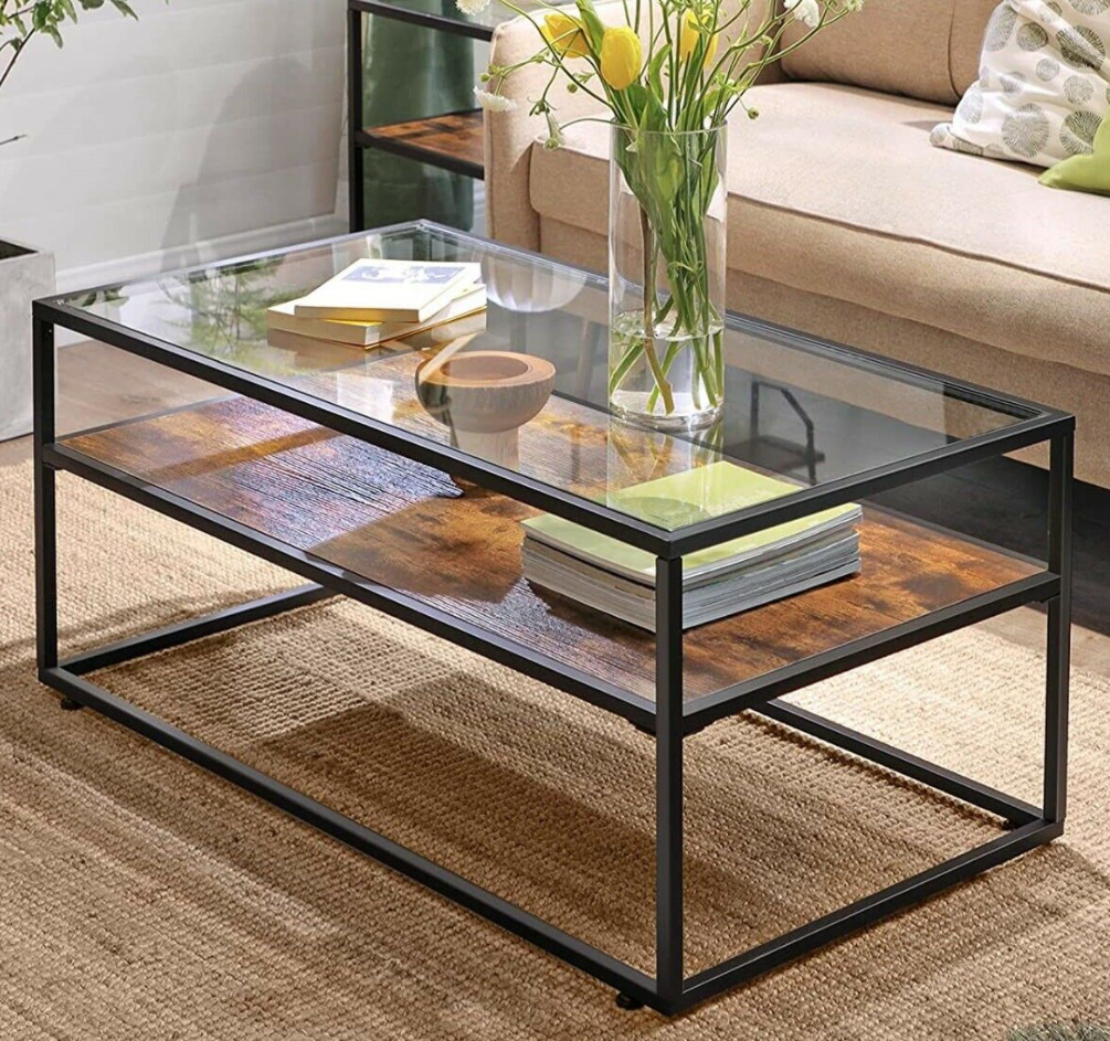 Best 15+ Of Metal 1-Shelf Coffee Tables for Amherst Glass Top Metal With Cane Shelf Coffee Table Black