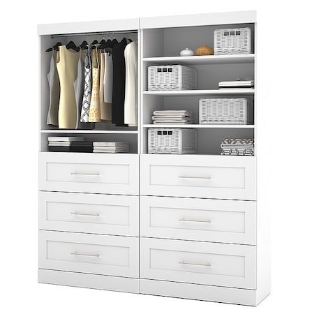 Bestar Storage Kit, White, 72&amp;quot; 26856-17 | Zoro with Bestar Pur By Bestar 72 Storage Kit, White