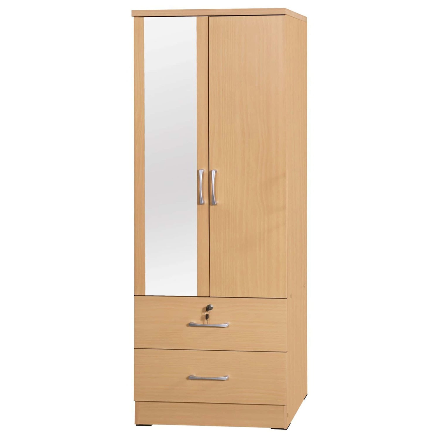 Better Home Products Grace Armoire Wardrobe With Mirror &amp;amp;Amp; Drawers Beech ... with regard to Mahogany and Modern Design Harmonizing the Better Home Products Grace Armoire Wardrobe