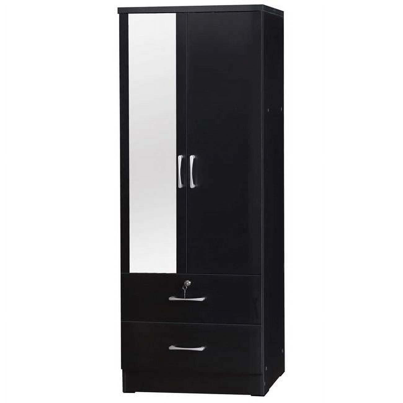 Better Home Products Grace Armoire Wardrobe With Mirror &amp;amp;Amp; Drawers In ... inside Mahogany and Modern Design Harmonizing the Better Home Products Grace Armoire Wardrobe
