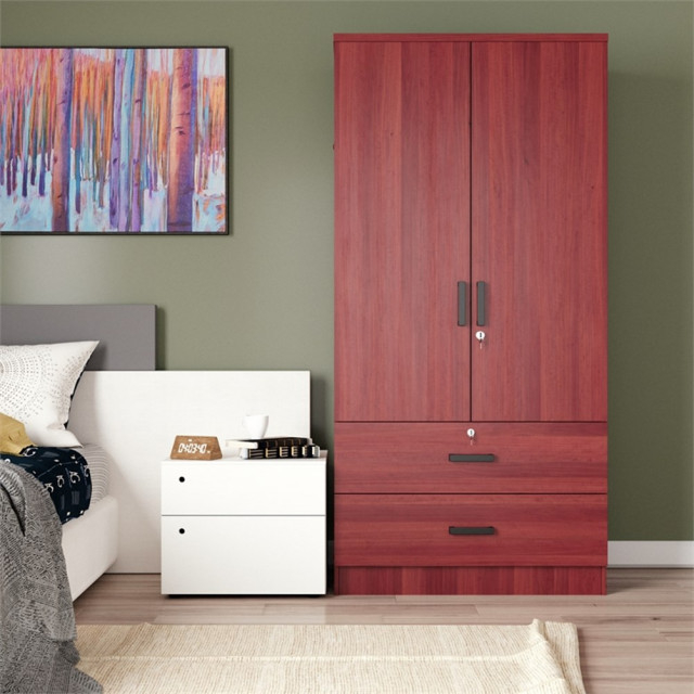 Better Home Products Grace Wood 2-Door Wardrobe Armoire With 2-Drawers ... with regard to Mahogany and Modern Design Harmonizing the Better Home Products Grace Armoire Wardrobe