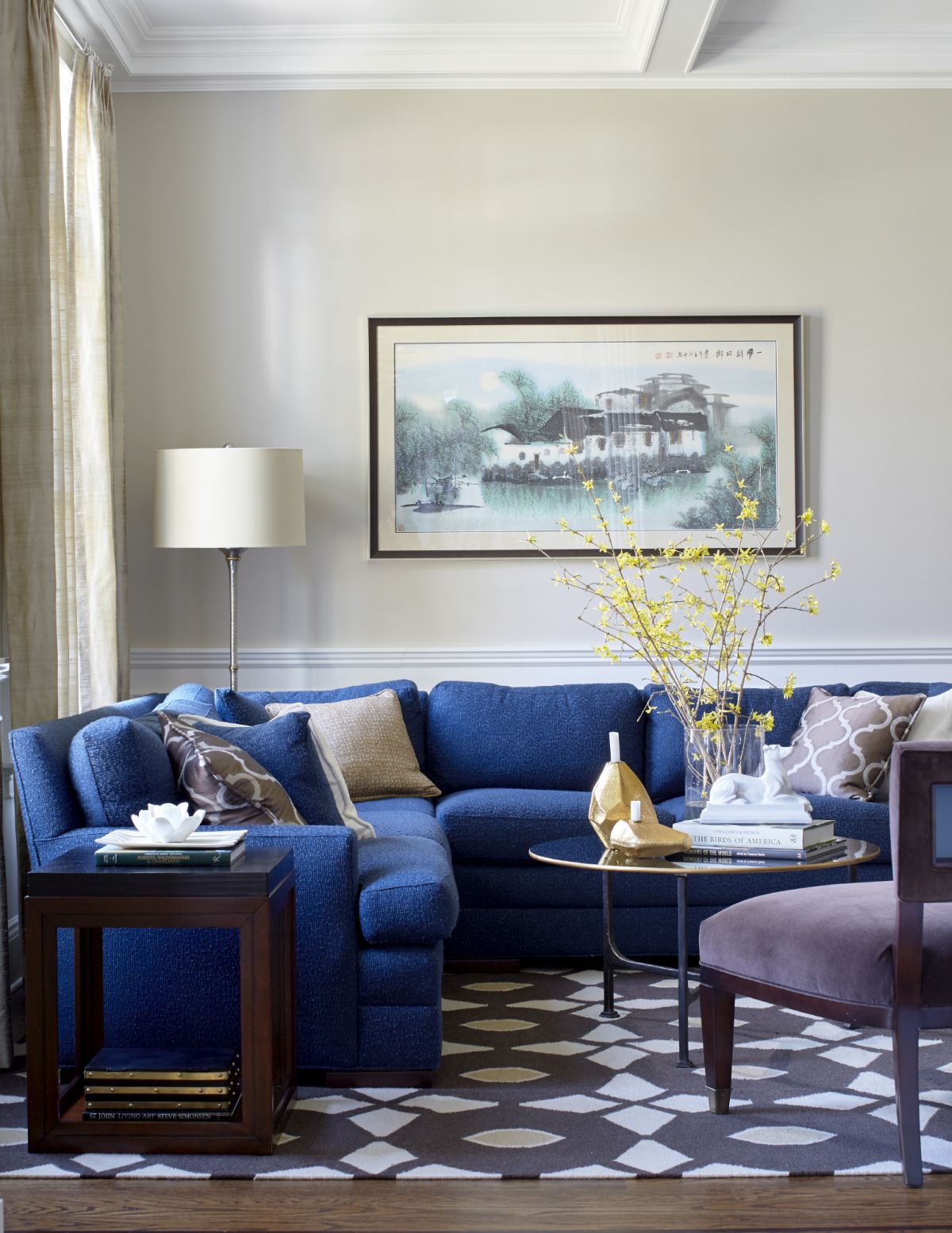 Blue Furniture with regard to Curating Your Living Space The Navy Blue Sectional as a Statement Piece