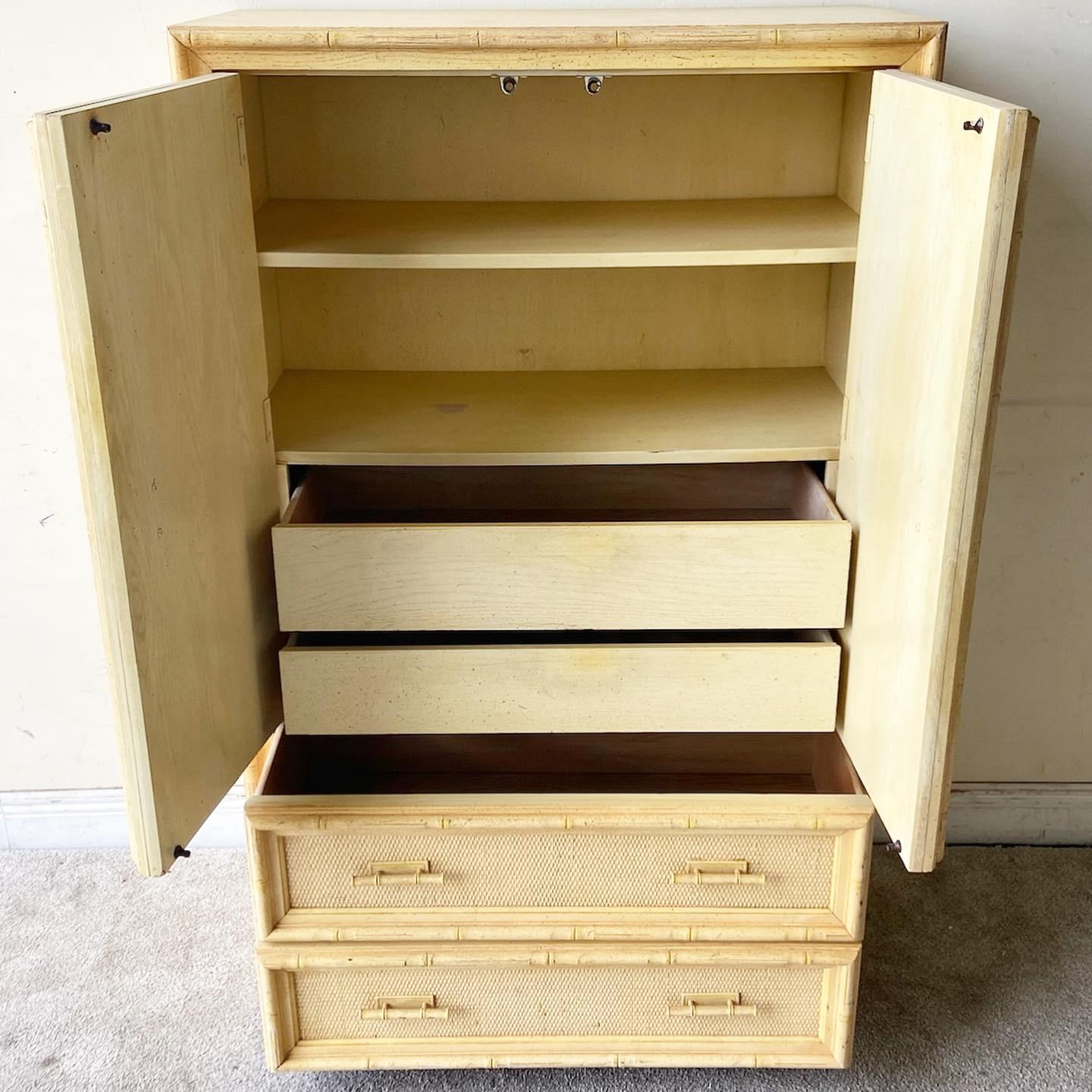 Boho Chic Faux Bamboo Armoire For Sale At 1Stdibs | Bohemian Armoire ... within