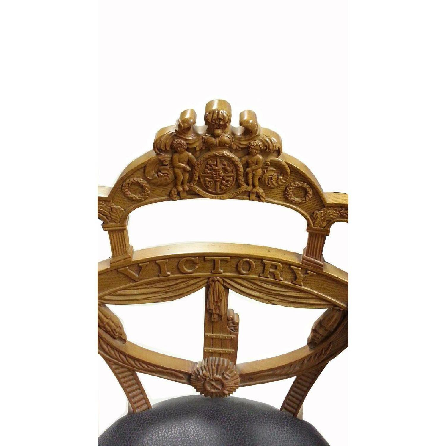 Carved Wood Regency Style Victory Chair - Aptdeco in