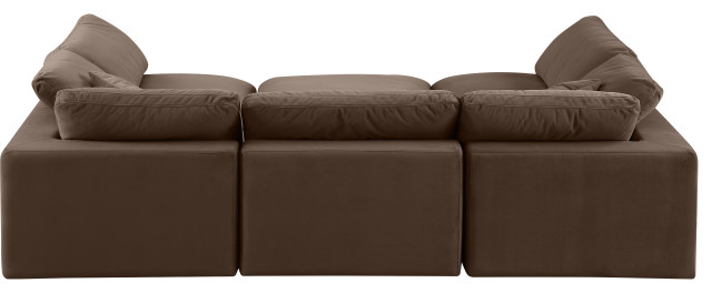 Comfy Upholstered U-Shaped Modular Sectional, 6-Piece: 3 Armless Chair ... inside Longevity and Care Maintaining the Beauty of Your Ames Boucle Sectional