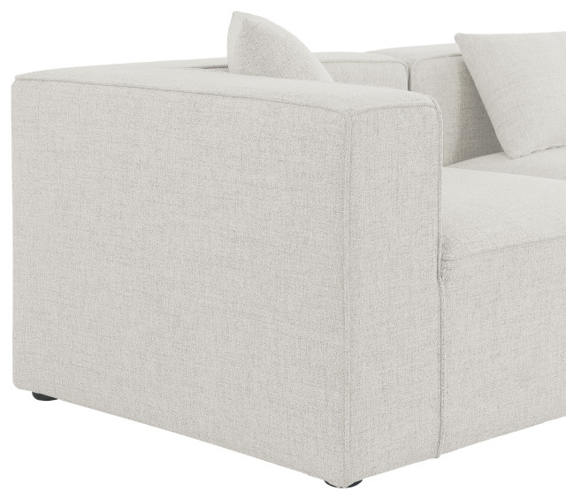 Cube Upholstered Modular Sectional, 6-Piece: 4 Armless Chair, 2 Corner ... intended for Ames Boucle Fabric U-Shaped Modular Sectional, Cream, 6-Piece: 4 Armless Chair, 2 Corner Chair