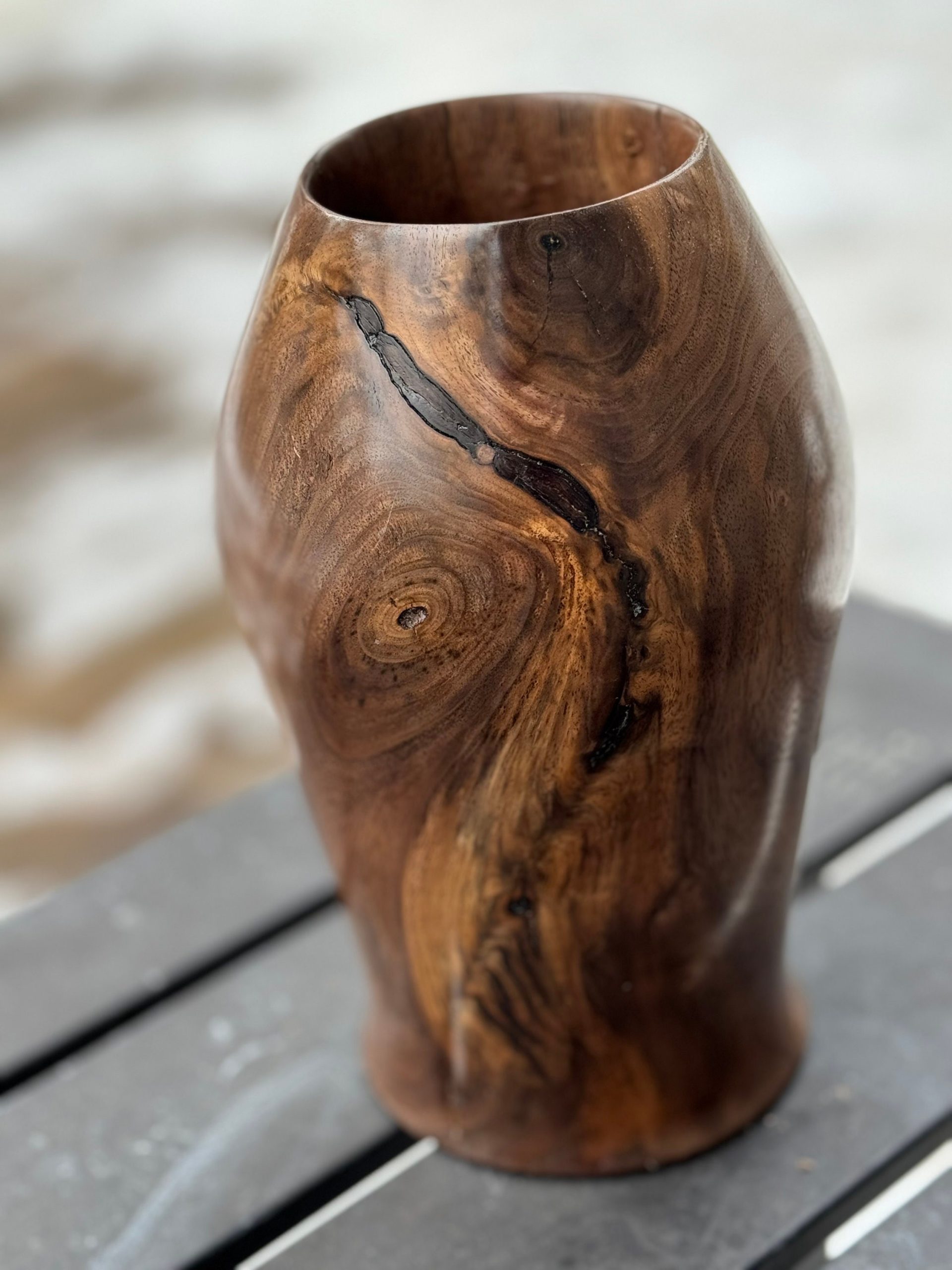 Elegant Black Walnut Vase: One-Of-A-Kind Handcrafted Wooden Decor - Etsy in