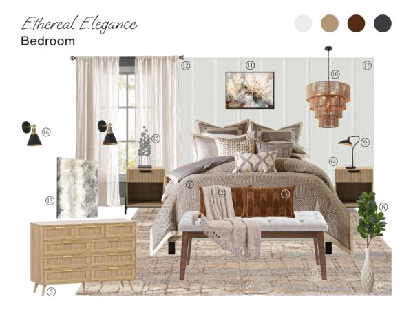 Ethereal Elegance Bedroom: Board With Shopping List with Midnight Elegance Modern Bedroom Board With Shopping List
