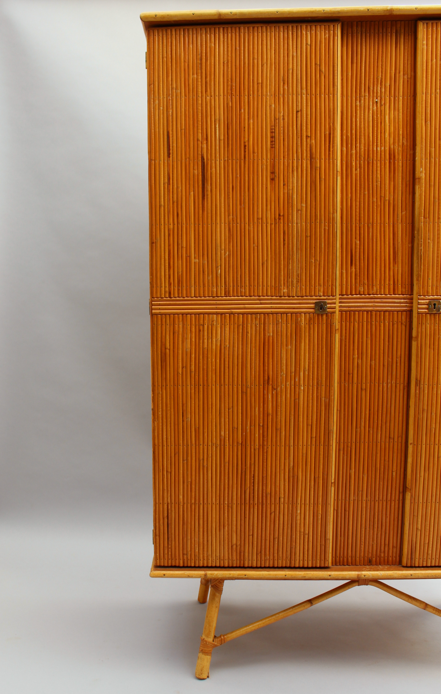 Fine French Mid-Century Bamboo Armoire - Conjeaud &amp;amp;Amp; Chappey with Beyond Storage The Versatility of a Bamboo Armoire in Light Oak or White