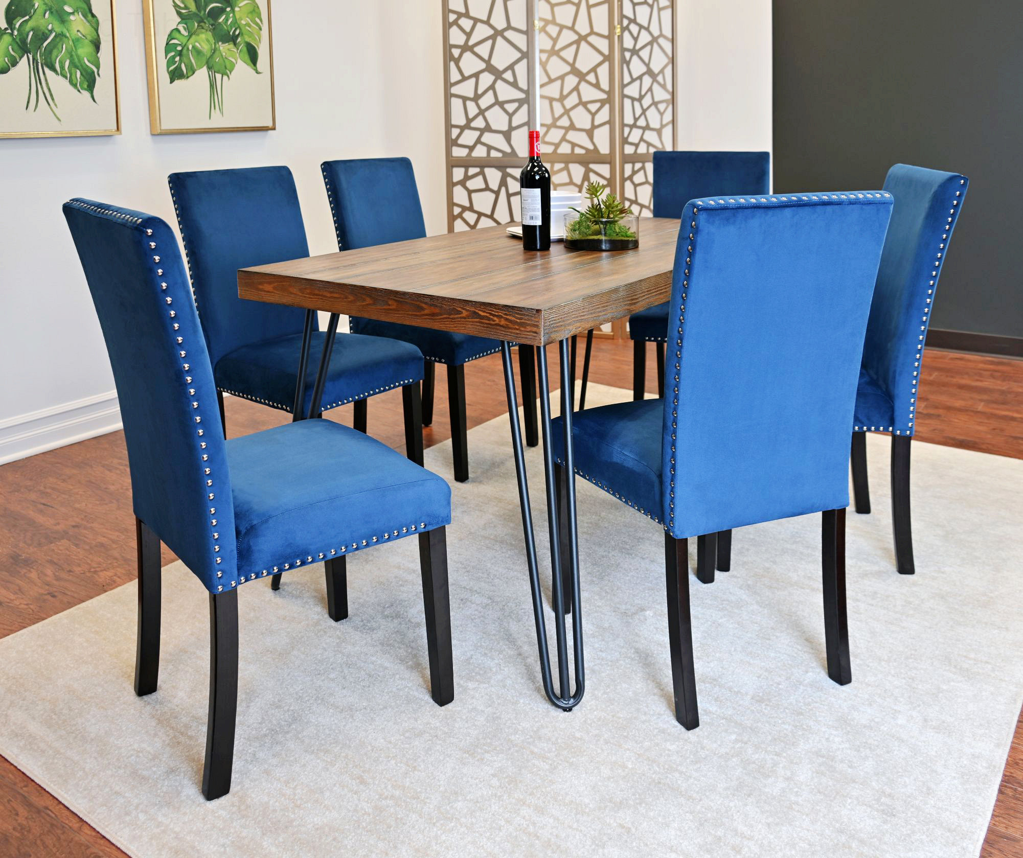 George Oliver 7-Piece Dining Table Set, Single Dining Table, 6 Chairs ... pertaining to