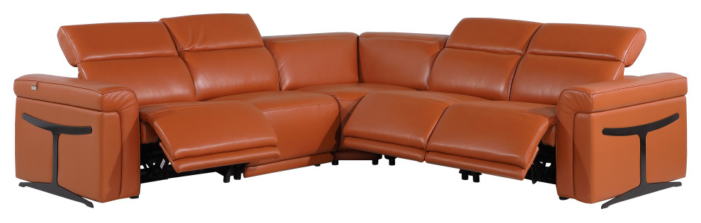 Giovanni 5-Piece 3-Power Reclining Italian Leather Sectional ... regarding Understanding the Investment of a High Quality Leather Sectional