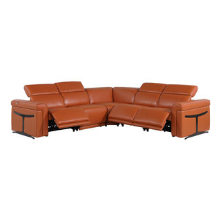 Giovanni 5-Piece 3-Power Reclining Italian Leather Sectional ... with The Anatomy of a 5-Piece L-Shaped Sectional Exploring Design and Features