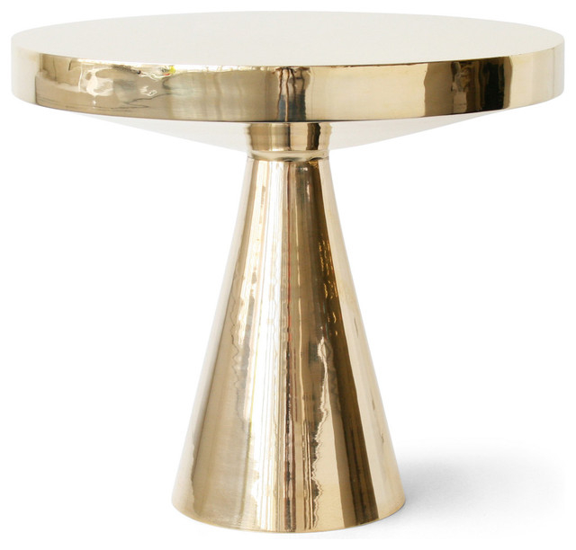 Gold Pedestal Table - Eclectic - Side Tables And End Tables - By Pieces inside  Df Mason