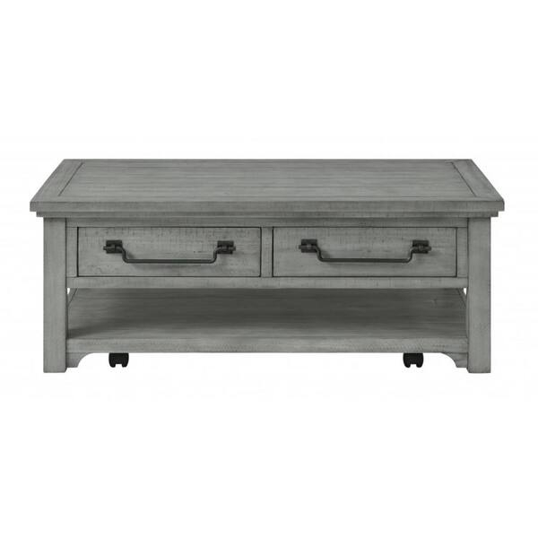 Homeroots Amelia 28 In. Dove Grey Rectangle Wood Coffee Table With ... in The Amy Collection Coffee Table&amp;amp;#039;s Construction What Makes It Durable