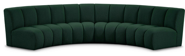 Infinity Black Boucle Fabric Upholstered Arc Shaped Modular Sectional ... with Designing with Curves The Art of the Arc Upholstered Sectional