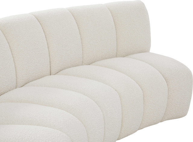 Infinity Black Boucle Fabric Upholstered Arc Shaped Modular Sectional ... within Arc Boucle Fabric Upholstered 5-Pc. S-Shaped Modular Sectional, Cream