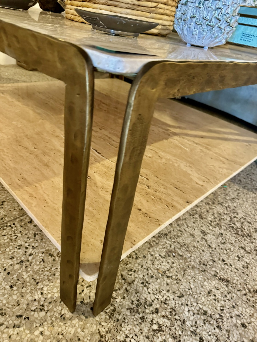 Lisa Travertine Coffee Table - Mecox Gardens regarding