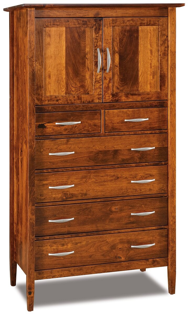 Luna Rustic Cherry Chest Armoire - Countryside Amish Furniture within Understanding Wood Furniture Longevity The Luna Armoire Perspective