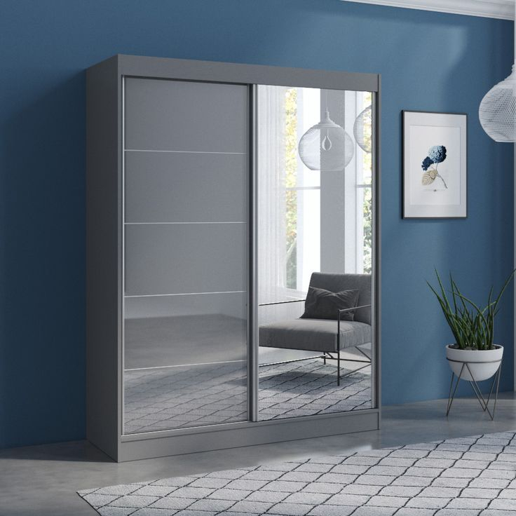 Meble Aria 47 Gy Gray/Mirrored Wardrobe Aria | Wardrobe Design Bedroom ... inside Aria Wardrobe