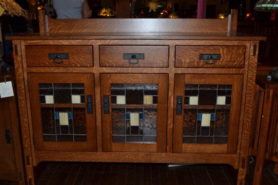 Mission Oak Sideboard / Buffet / Sideboard ( Available After 12/27/2014 ... inside 70&amp;quot; Traditional Mission Oak Sideboard Buffet, Medium Light Oak