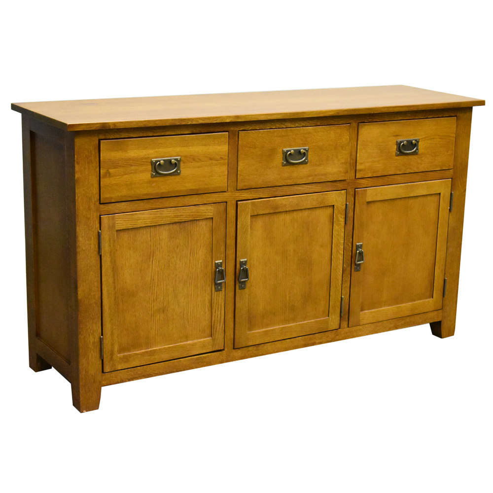Mission Solid Oak 3 Drawer 3 Door Sideboard - Michael&amp;#039;s Cherry (Mc-A) - 59&amp;quot; pertaining to Understanding the Construction and Features of a Mission Oak Buffet