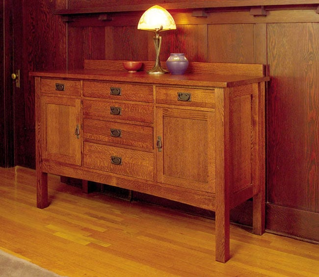 Mission Solid Oak Grand Sideboard Buffet - Free Shipping Today ... within Understanding the Construction and Features of a Mission Oak Buffet