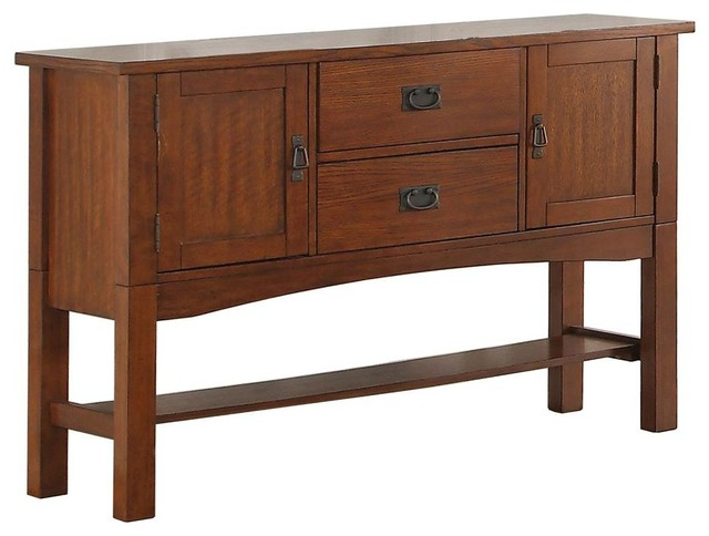 Sideboard, Medium Oak Finish - Transitional - Buffets And Sideboards ... pertaining to 70&amp;quot; Traditional Mission Oak Sideboard Buffet, Medium Light Oak