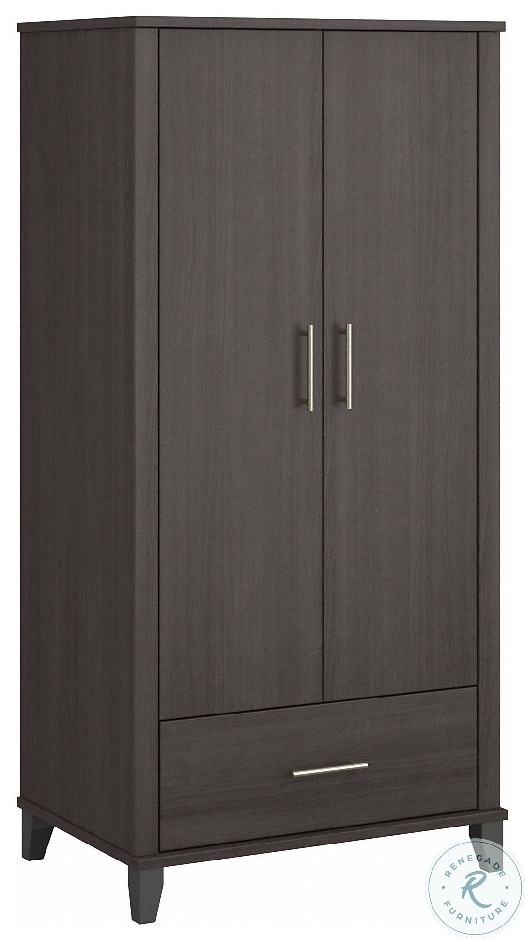 Somerset Storm Gray Large Armoire Cabinet From Bush Furniture | Coleman ... inside