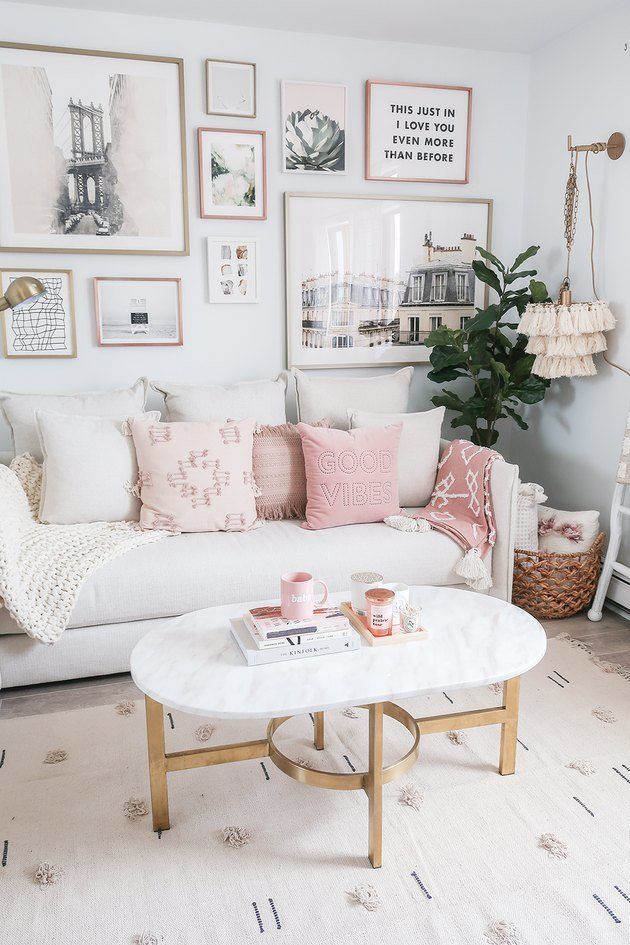 These 15 Pink Living Rooms Are Simply Effervescent | Pink Living Room ... pertaining to Mastering the Principles of Light and Space in Interior Design
