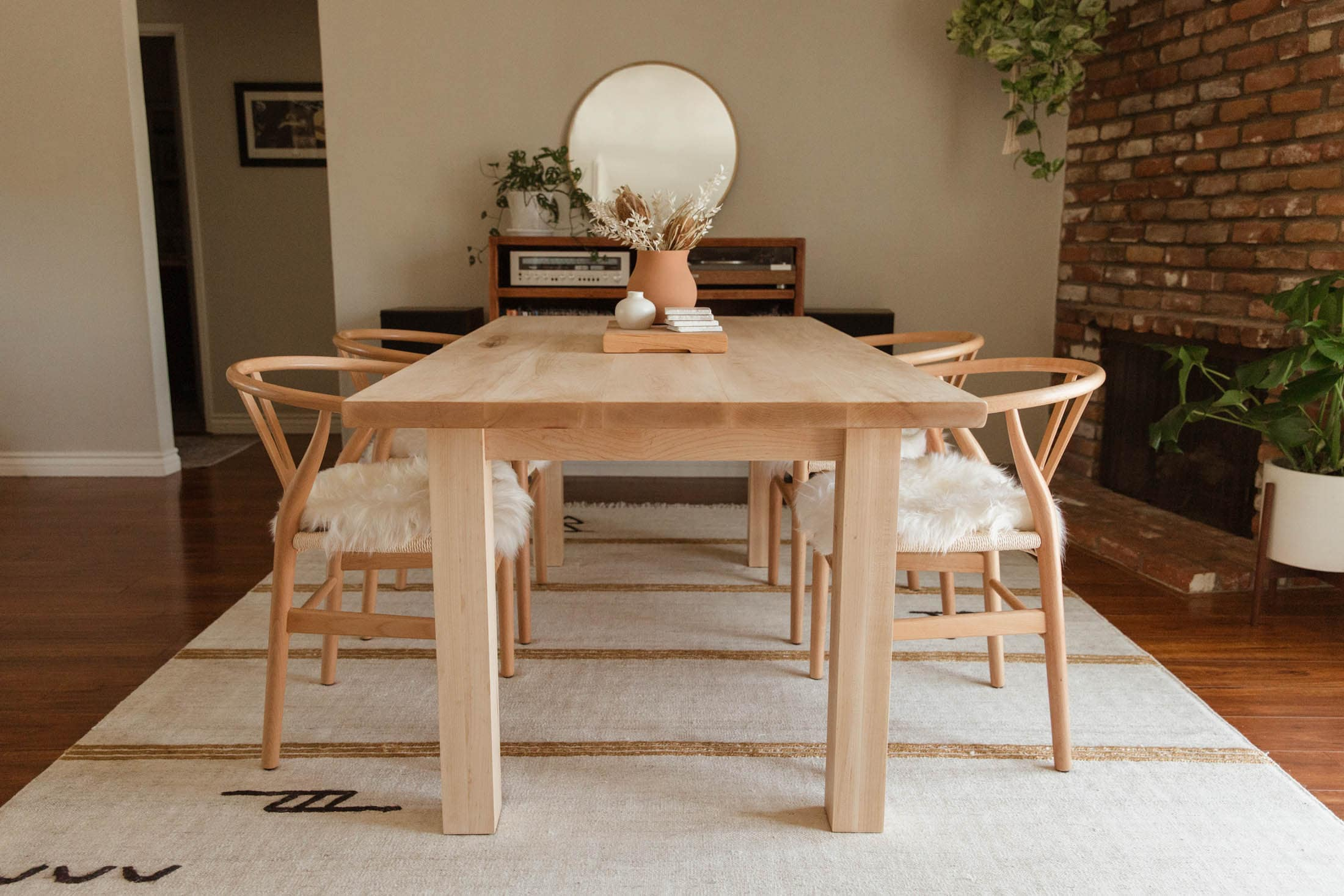Vega- Solid Wood Scandinavian Style Farmhouse Dining Table (Made To ... pertaining to Understanding the Wood and Finish of Your V-Style Dining Table