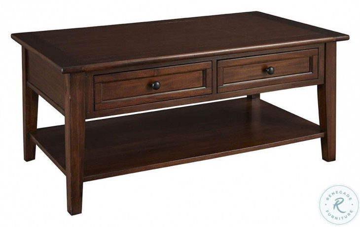 Westlake Cherry Brown Cocktail Table From A-America | Coleman Furniture throughout