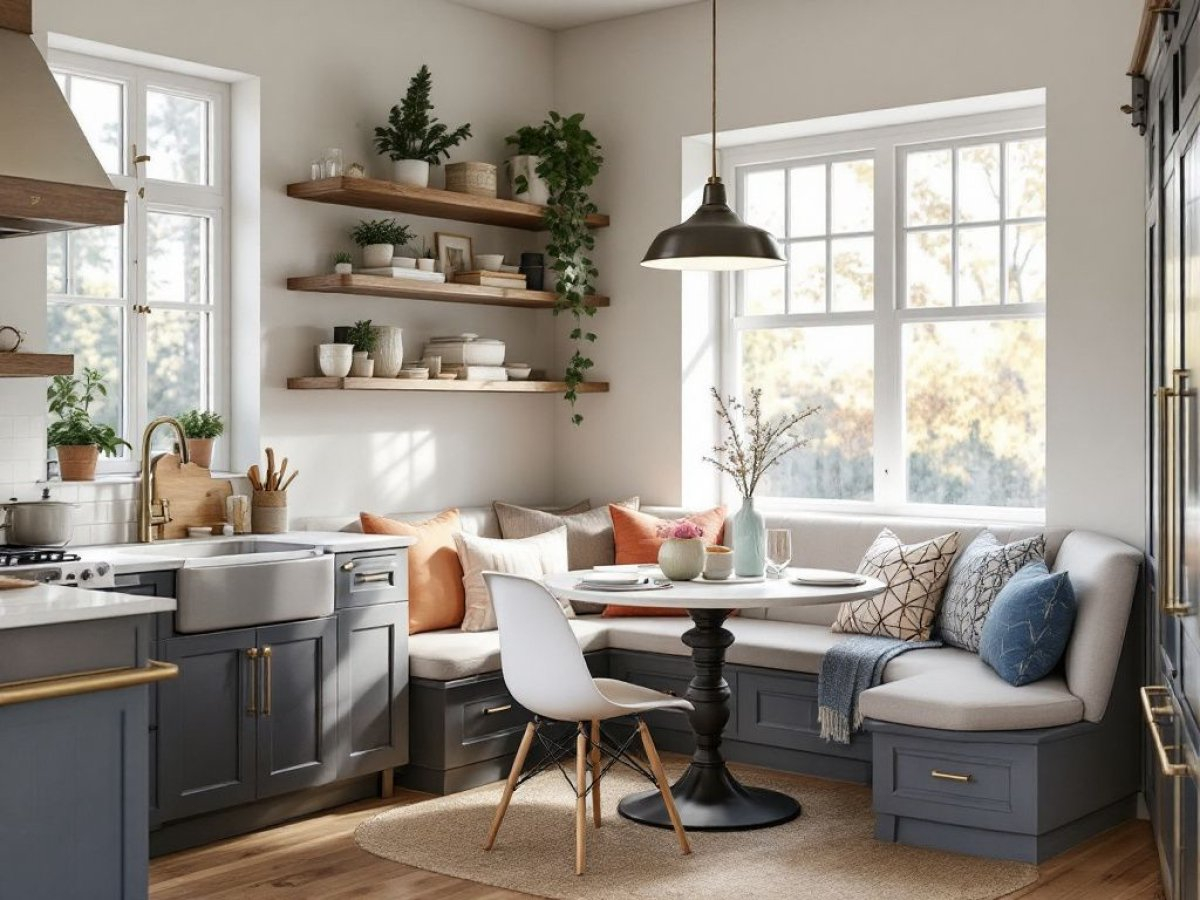 9 Cozy Kitchen Nook Corner Ideas For Small Spaces within Designing a Cozy Kitchen Nook Practical Tips for Your Round Dinette Set