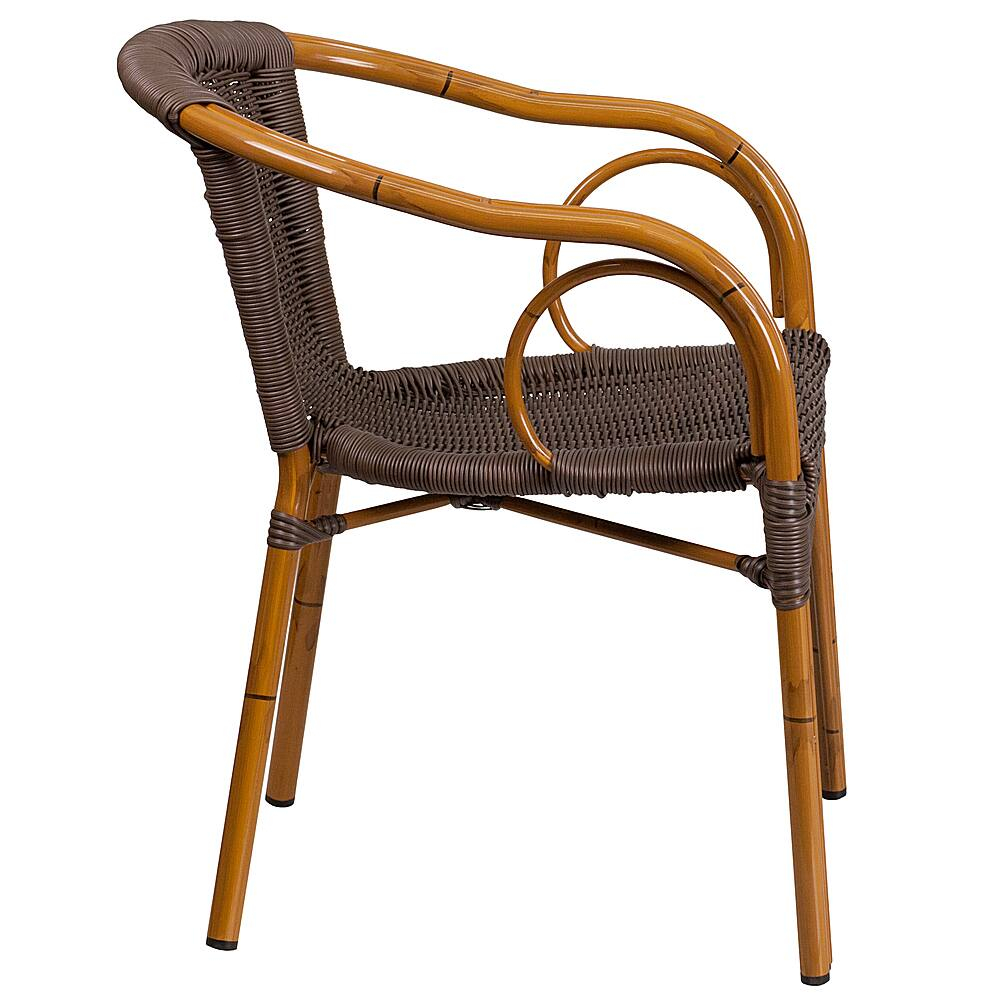 Alamont Home Lila Patio Chair Dark Brown Rattan/Red Bamboo-Aluminum ... throughout Unpacking the Craftsmanship Behind Red Bamboo-Aluminum Frames in Patio Furniture