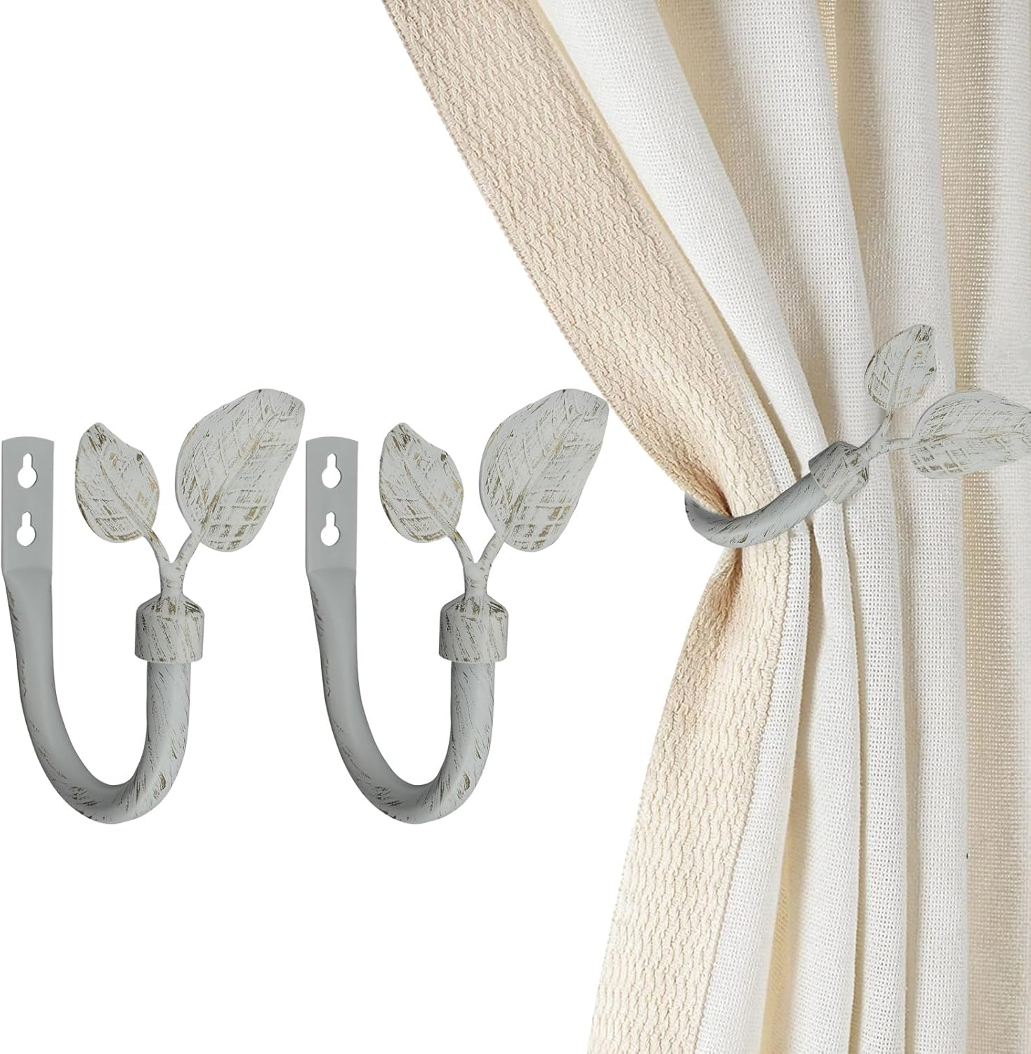 Amazon.com: Casaarno 2023 New Leaf Shape Curtain Holdbacks Set Of 2 ... with regard to Form and Function A Practical Guide to Leaf Shaped Curtain Holdbacks