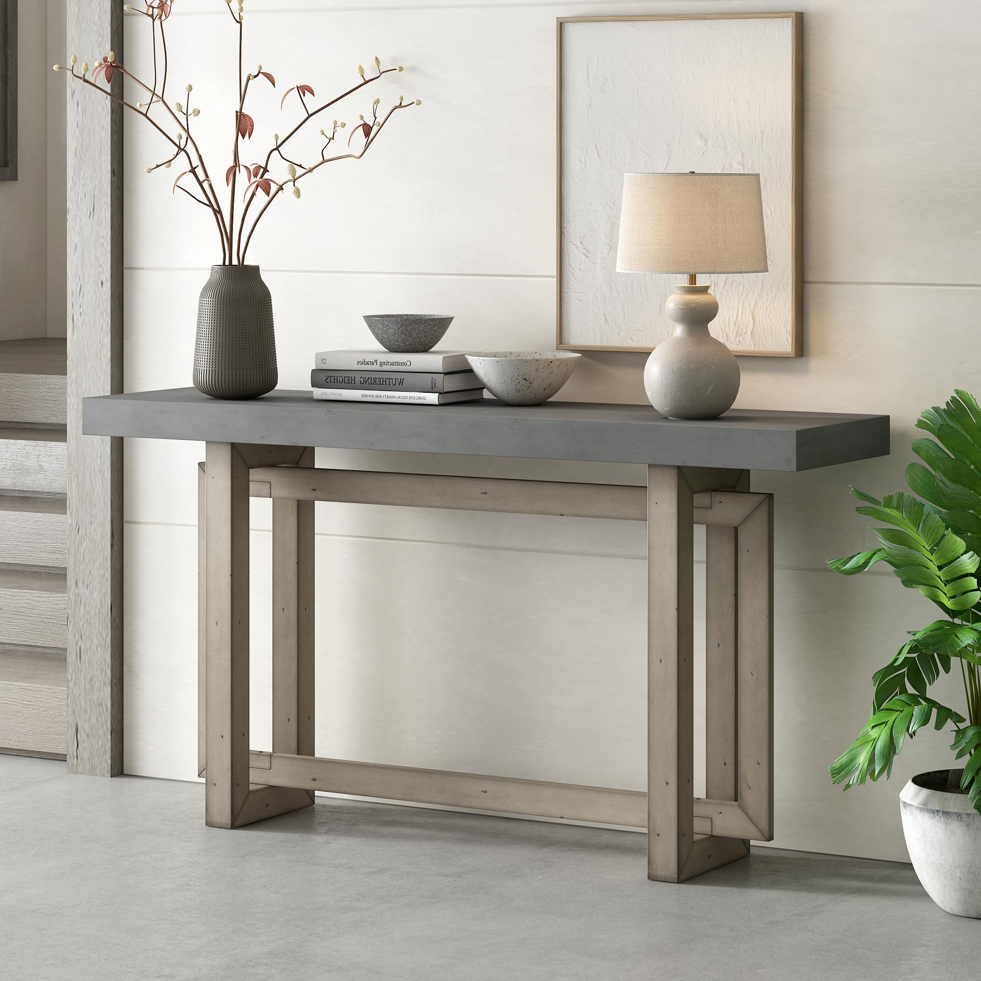 Amazon.com: Lyuhome 59.1&amp;quot; Console Table, Hallway Table With Industrial ... within Why a Consigned Accent Table Might Be the Perfect Entryway Statement