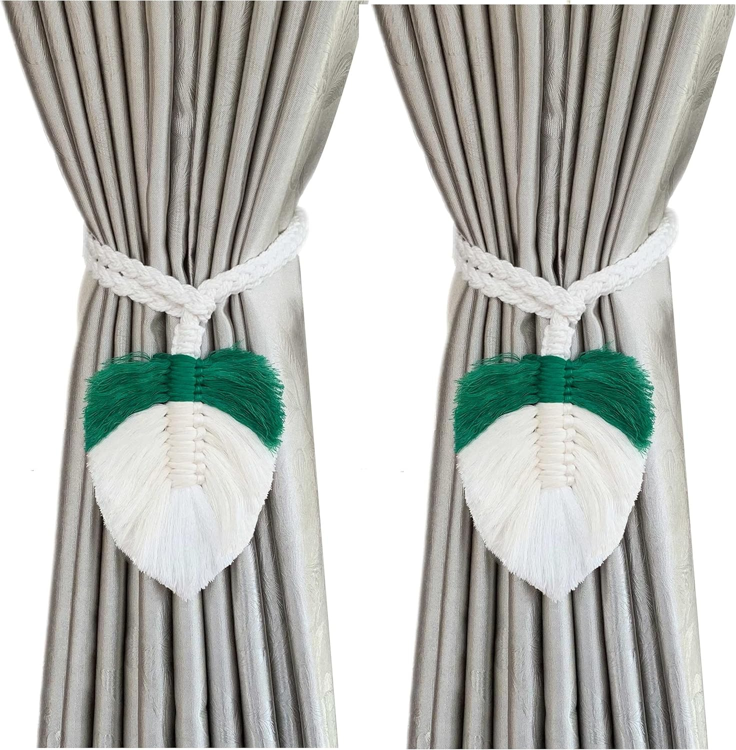 Amazon.com: Tamawire Curtain Tiebacks Macrame Leaf Shaped, Set Of 2 ... within Form and Function A Practical Guide to Leaf Shaped Curtain Holdbacks