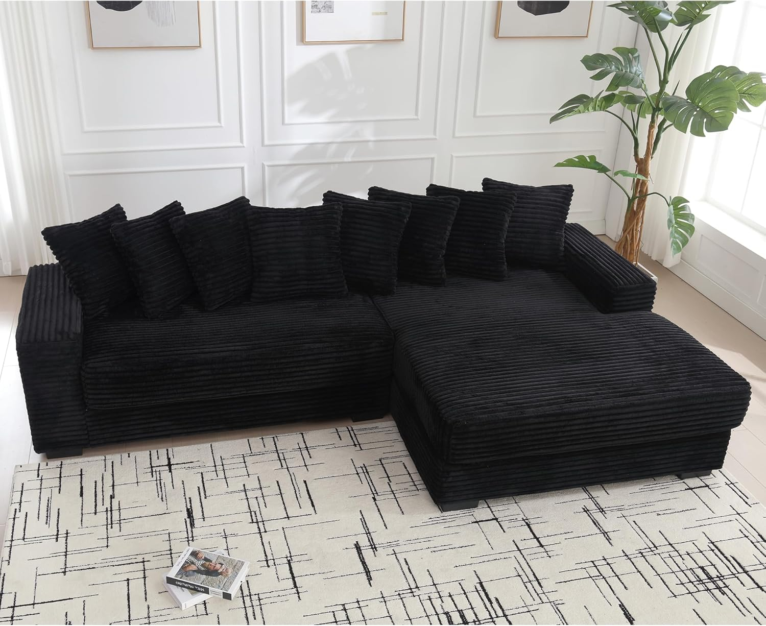 Amazon.com: Verfur Luxe Oversized Two-Piece Sectional Couches For ... throughout