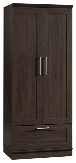 Bowery Hill Metal Wardrobe Armoire With Garment Rod In Dakota Oak ... with regard to Beyond the Hype A Deep Dive into the Bowery Hill Armoire&amp;#039;s Features