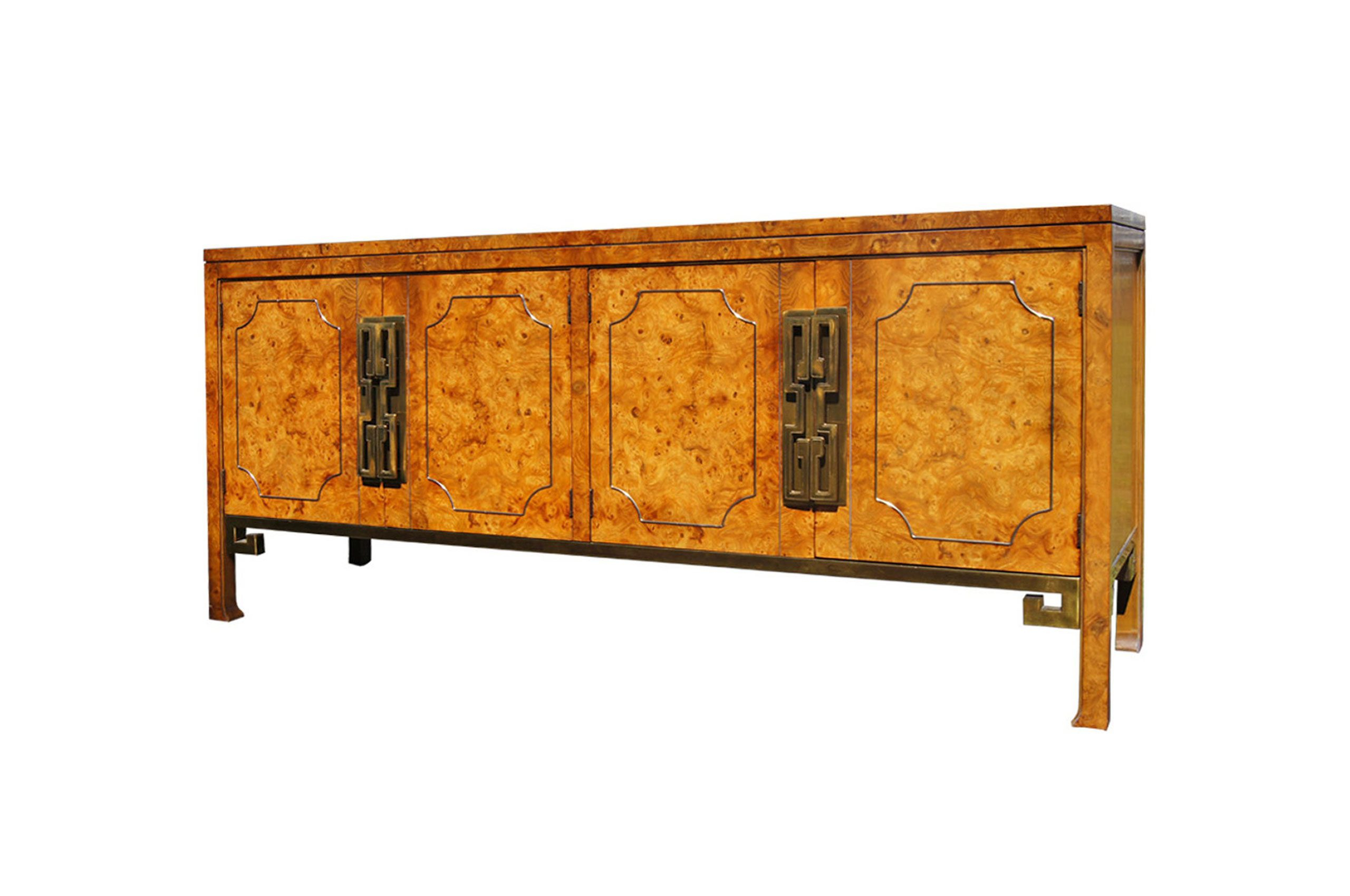 Brass-Trimmed Amboyna Burl Sideboard - Machine Age - New England&amp;#039;s ... intended for Small Burled Sideboards More Than Just Furniture A Design Deep Dive